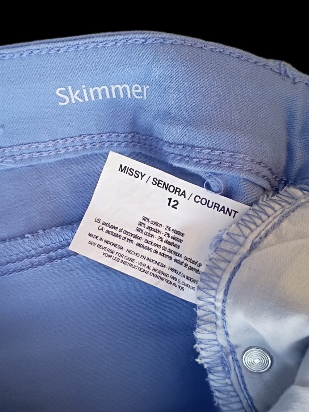 Gloria Vanderbilt Belted Blue Cropped Cuffed Jeans/Pants sz 12 NEW - Picture 6 of 9